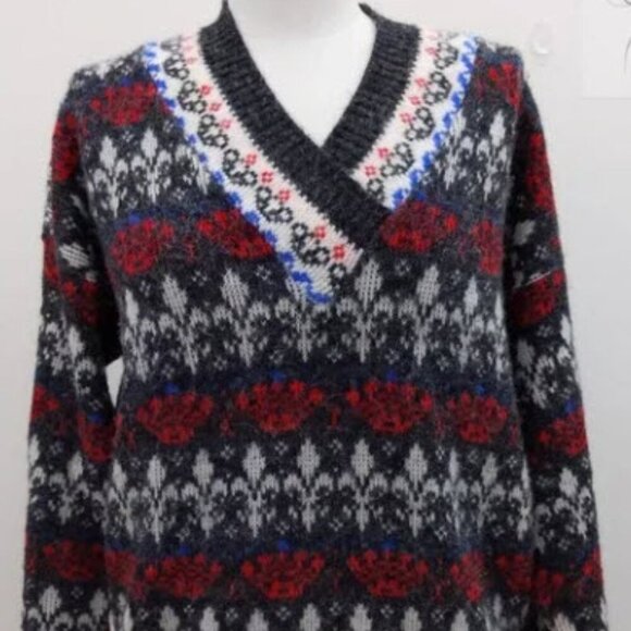 Jolie Vintage Fleur de Lis and Crown sweater small-medium - Picture 1 of 7